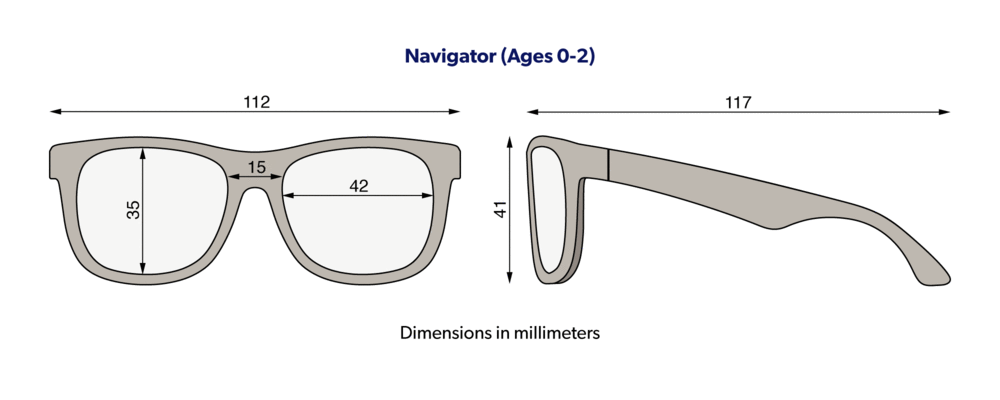 Babiators Navigator Sunglasses Junior Dimensions